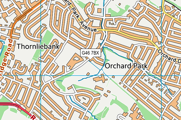 G46 7BX map - OS VectorMap District (Ordnance Survey)