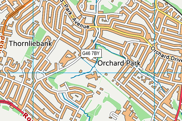 G46 7BY map - OS VectorMap District (Ordnance Survey)