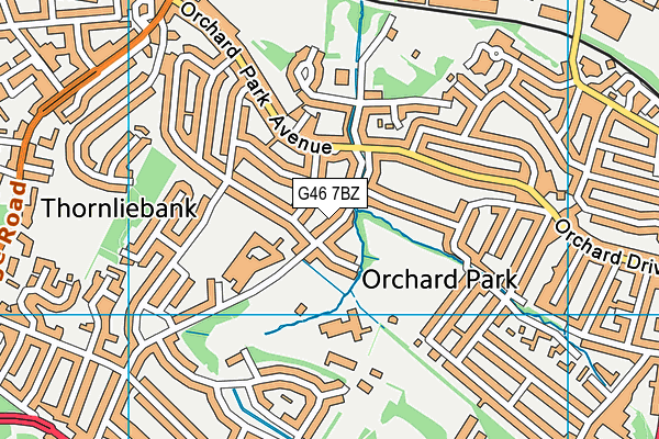 G46 7BZ map - OS VectorMap District (Ordnance Survey)