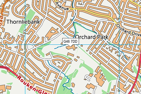 G46 7DD map - OS VectorMap District (Ordnance Survey)