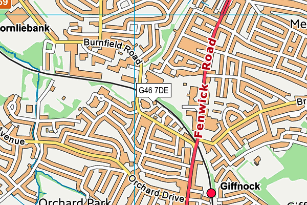 G46 7DE map - OS VectorMap District (Ordnance Survey)