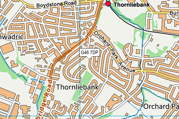 G46 7DP map - OS VectorMap District (Ordnance Survey)