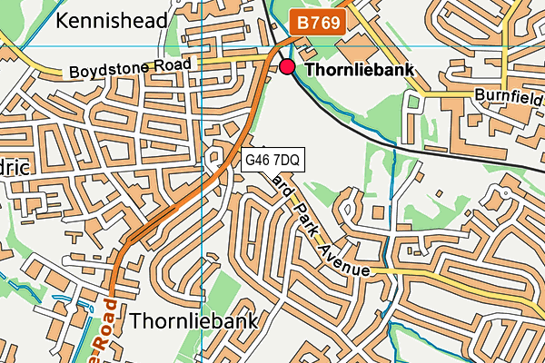 G46 7DQ map - OS VectorMap District (Ordnance Survey)