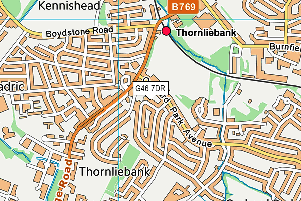 G46 7DR map - OS VectorMap District (Ordnance Survey)