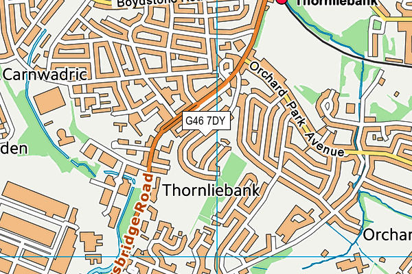 G46 7DY map - OS VectorMap District (Ordnance Survey)
