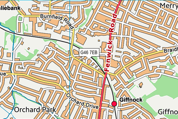 G46 7EB map - OS VectorMap District (Ordnance Survey)