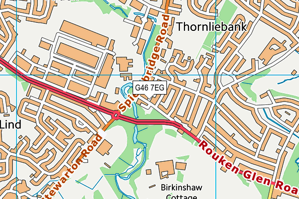 G46 7EG map - OS VectorMap District (Ordnance Survey)