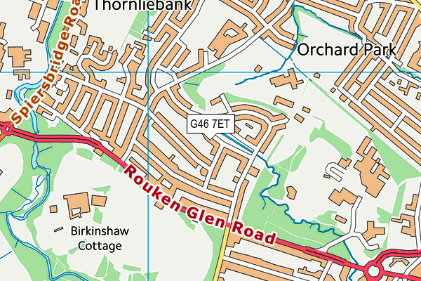 G46 7ET map - OS VectorMap District (Ordnance Survey)