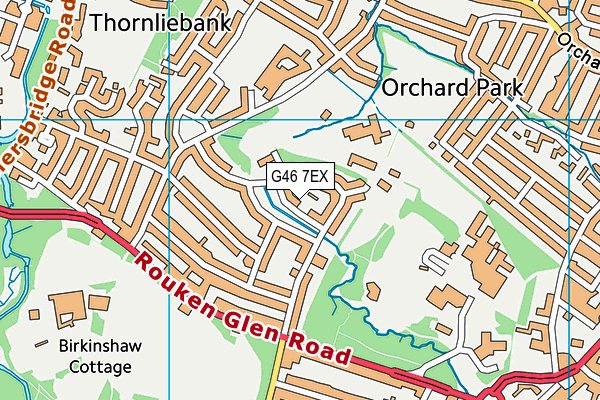 G46 7EX map - OS VectorMap District (Ordnance Survey)