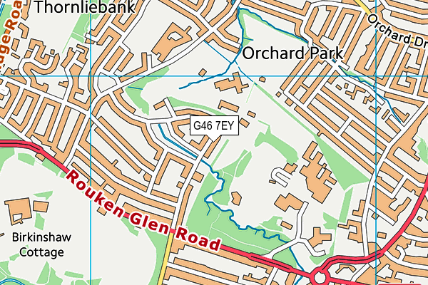 G46 7EY map - OS VectorMap District (Ordnance Survey)
