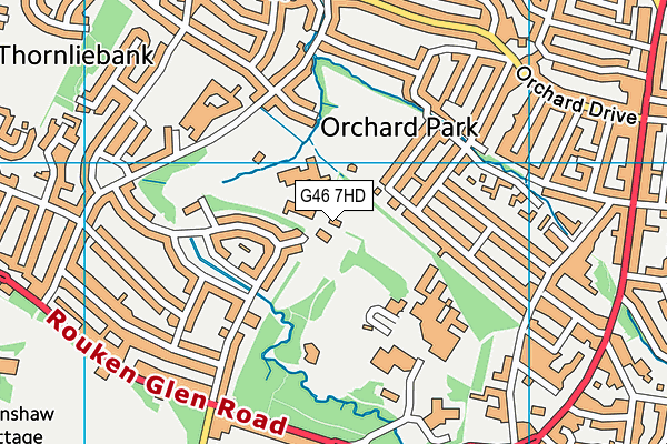 G46 7HD map - OS VectorMap District (Ordnance Survey)