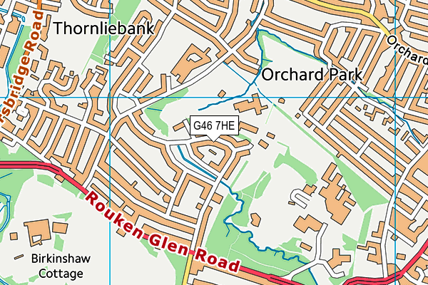 G46 7HE map - OS VectorMap District (Ordnance Survey)