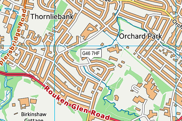 G46 7HF map - OS VectorMap District (Ordnance Survey)