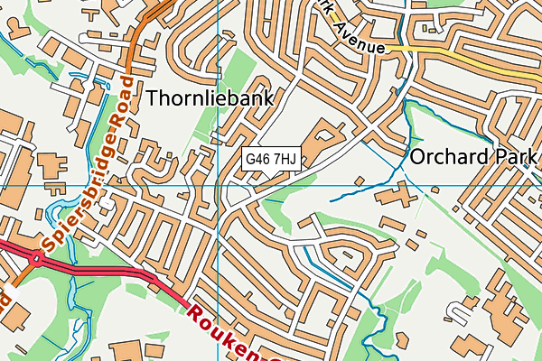 G46 7HJ map - OS VectorMap District (Ordnance Survey)