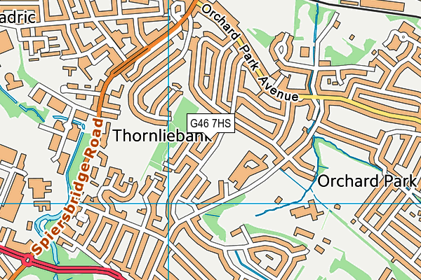 G46 7HS map - OS VectorMap District (Ordnance Survey)