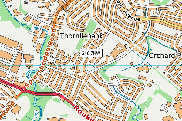 G46 7HW map - OS VectorMap District (Ordnance Survey)