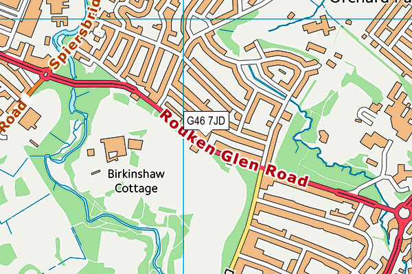 G46 7JD map - OS VectorMap District (Ordnance Survey)