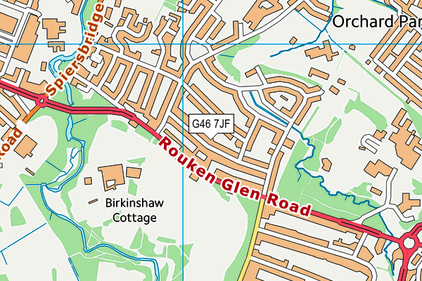 G46 7JF map - OS VectorMap District (Ordnance Survey)