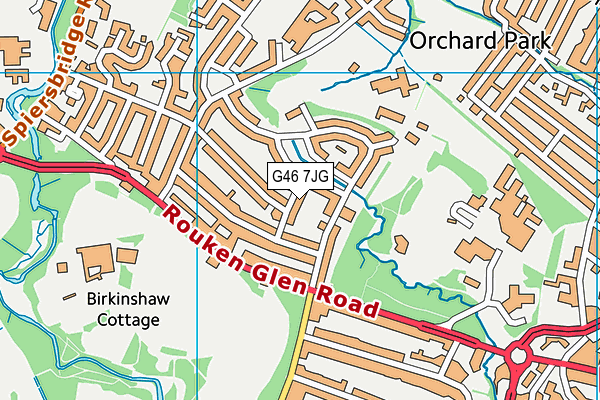 G46 7JG map - OS VectorMap District (Ordnance Survey)