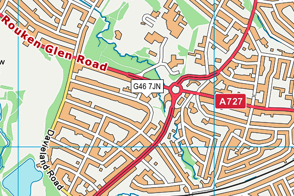 G46 7JN map - OS VectorMap District (Ordnance Survey)