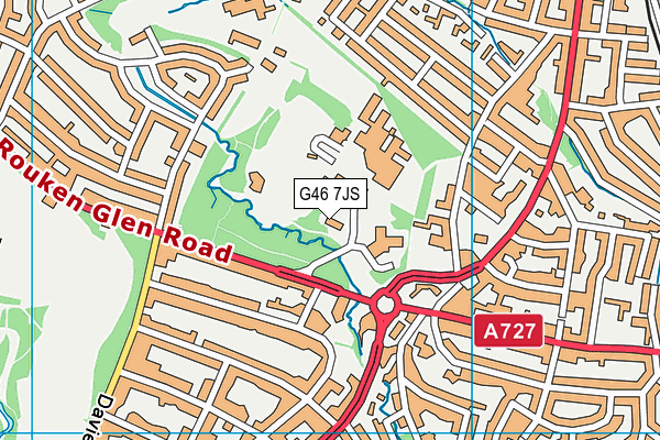 G46 7JS map - OS VectorMap District (Ordnance Survey)