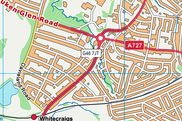 G46 7JT map - OS VectorMap District (Ordnance Survey)