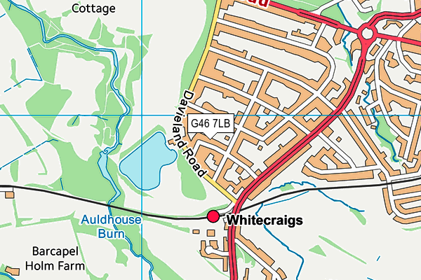 G46 7LB map - OS VectorMap District (Ordnance Survey)