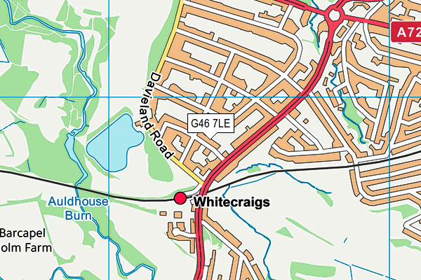 G46 7LE map - OS VectorMap District (Ordnance Survey)