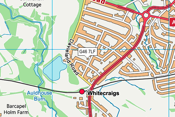 G46 7LF map - OS VectorMap District (Ordnance Survey)