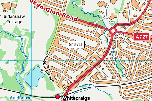 G46 7LT map - OS VectorMap District (Ordnance Survey)