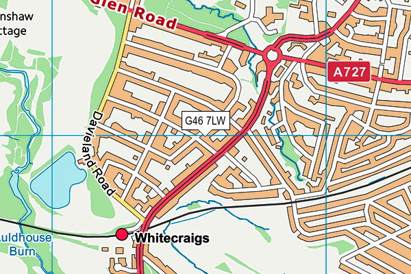 G46 7LW map - OS VectorMap District (Ordnance Survey)