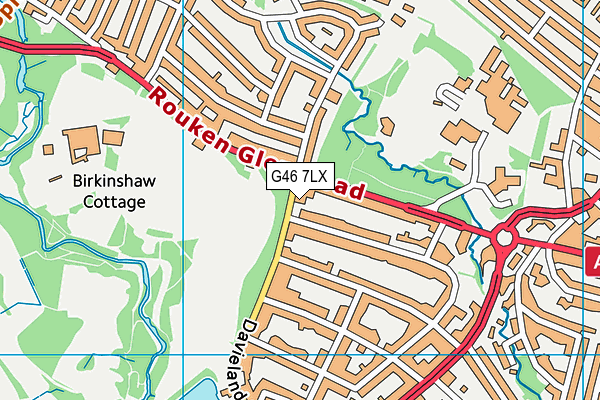 G46 7LX map - OS VectorMap District (Ordnance Survey)