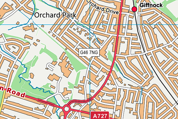 G46 7NG map - OS VectorMap District (Ordnance Survey)