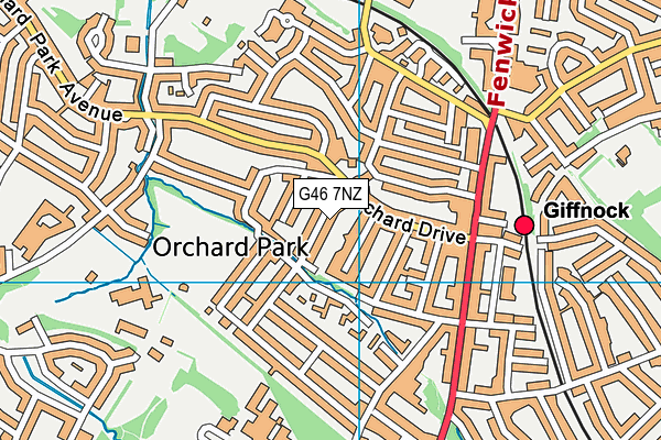G46 7NZ map - OS VectorMap District (Ordnance Survey)