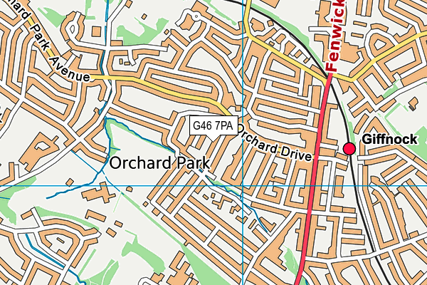 G46 7PA map - OS VectorMap District (Ordnance Survey)
