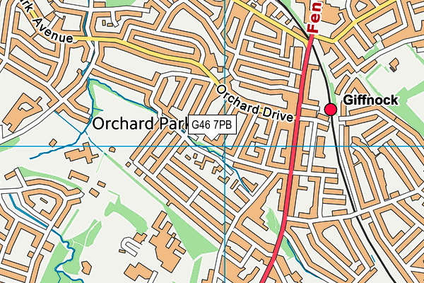 G46 7PB map - OS VectorMap District (Ordnance Survey)