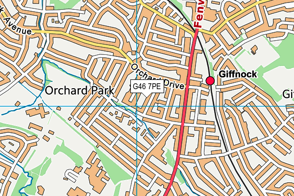 G46 7PE map - OS VectorMap District (Ordnance Survey)