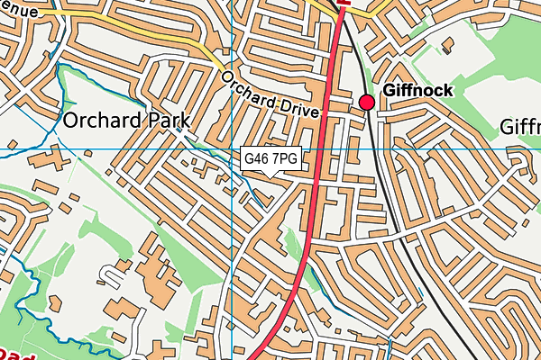 G46 7PG map - OS VectorMap District (Ordnance Survey)