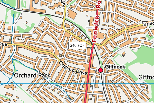 G46 7QF map - OS VectorMap District (Ordnance Survey)