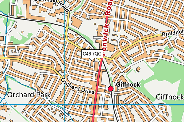 G46 7QG map - OS VectorMap District (Ordnance Survey)