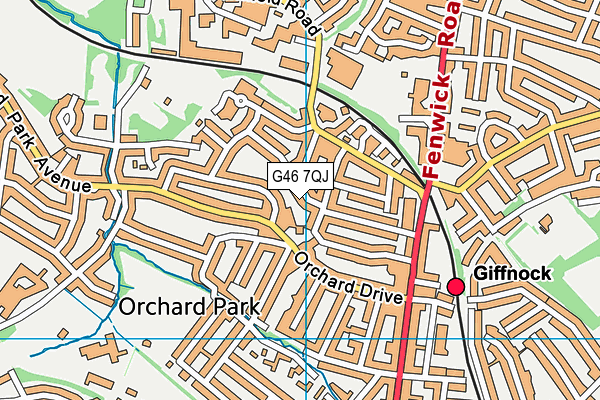 G46 7QJ map - OS VectorMap District (Ordnance Survey)