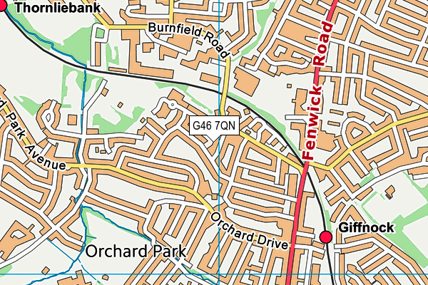 G46 7QN map - OS VectorMap District (Ordnance Survey)