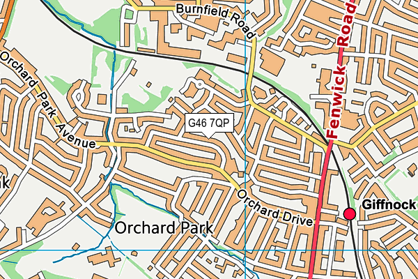 G46 7QP map - OS VectorMap District (Ordnance Survey)