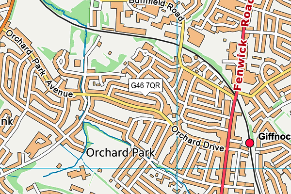 G46 7QR map - OS VectorMap District (Ordnance Survey)