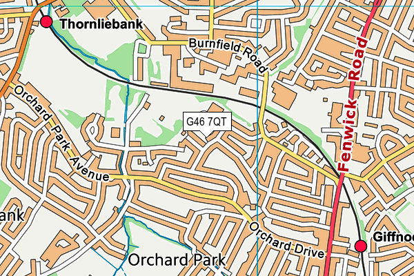 G46 7QT map - OS VectorMap District (Ordnance Survey)