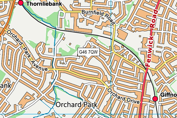 G46 7QW map - OS VectorMap District (Ordnance Survey)