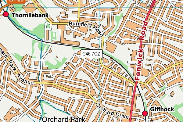 G46 7QZ map - OS VectorMap District (Ordnance Survey)