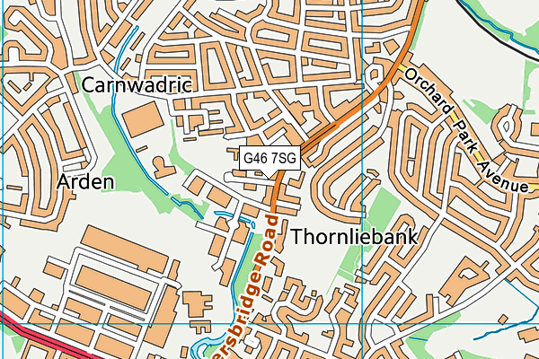 G46 7SG map - OS VectorMap District (Ordnance Survey)