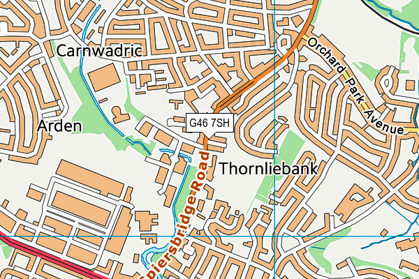 G46 7SH map - OS VectorMap District (Ordnance Survey)