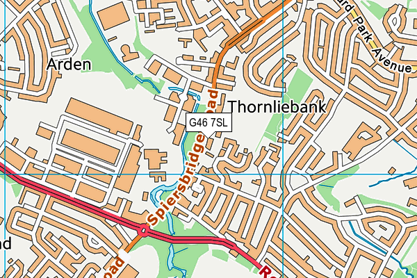 G46 7SL map - OS VectorMap District (Ordnance Survey)